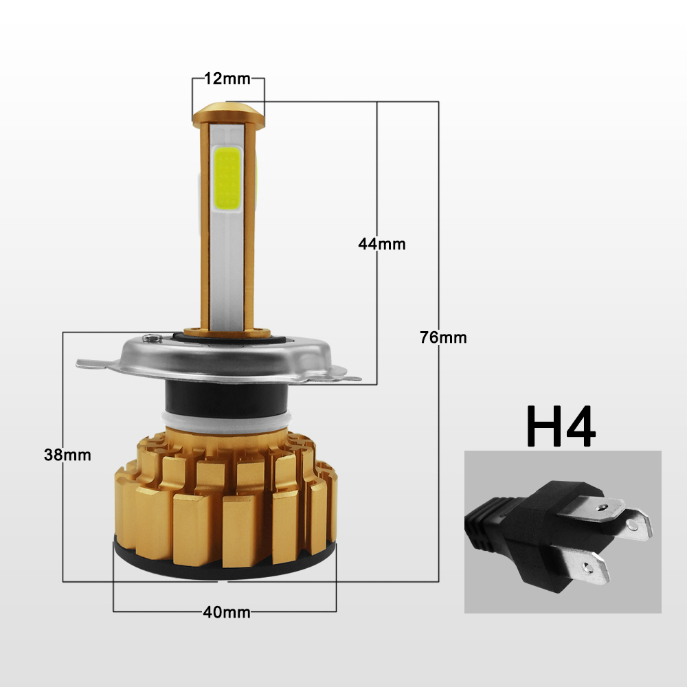 G7-H4/9003/HB2 Car LED Headlight Bulb 80W 6000K 8000 Lumens Extremely Bright Chips Conversion Kit