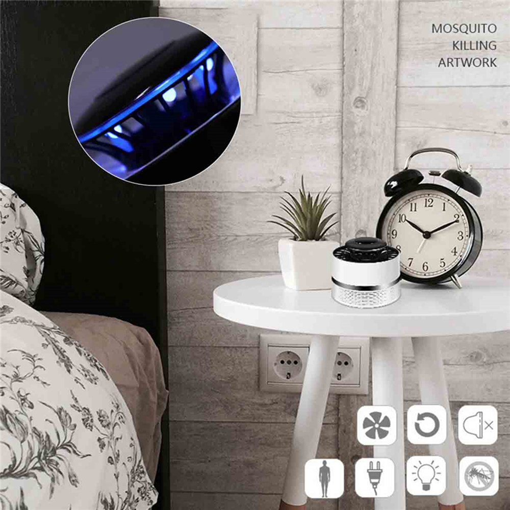 Pest Control Mosquito Killer Lamp LED Light Bug Zapper Fly Lamp Trap - Black