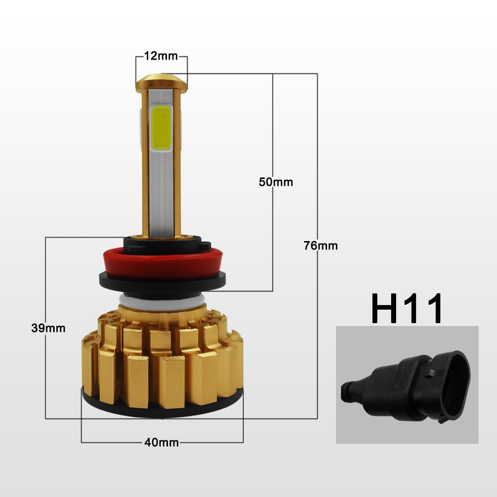 G7-H8/H9/H11 Car LED Headlight Bulb 80W 6000K 8000 Lumens Extremely Bright Chips Conversion Kit