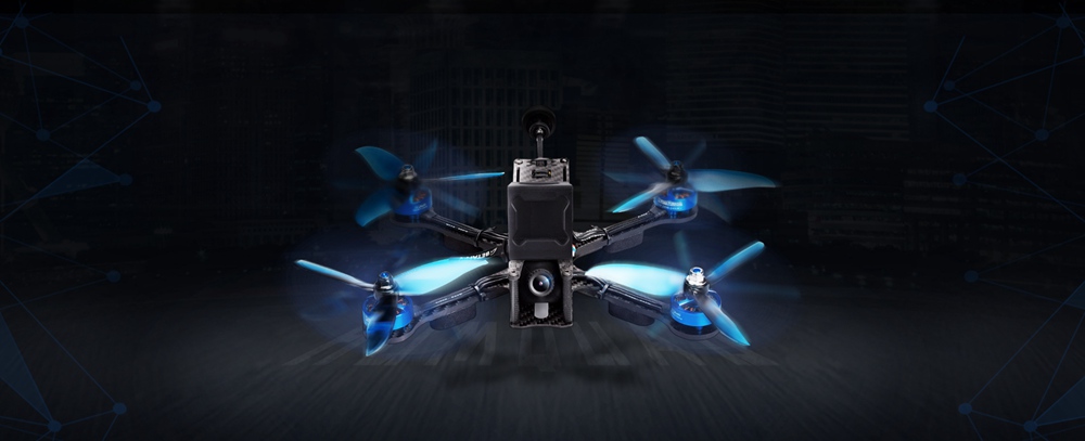 HumQuad HX220 220mm 2-5S FPV Racing Drone F4 V3 FC 4IN1 30A BLHELI_S ESC w/600mW VTX 800TVL Cam BNF - Frsky LBT Receiver