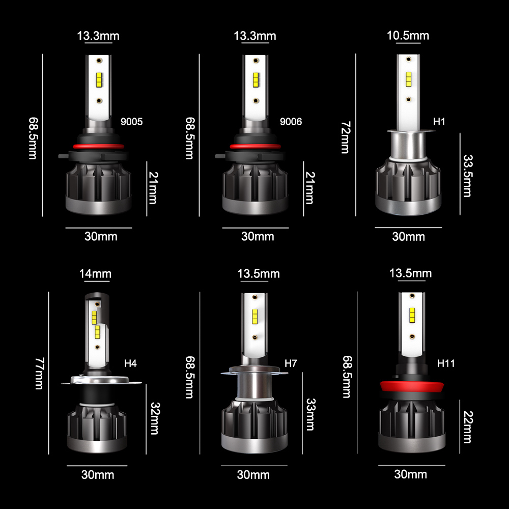 1901-H1 Car LED Headlight Bulb 40W IP68 6000K 4000 Lumens Extremely Bright Chips Conversion Kit