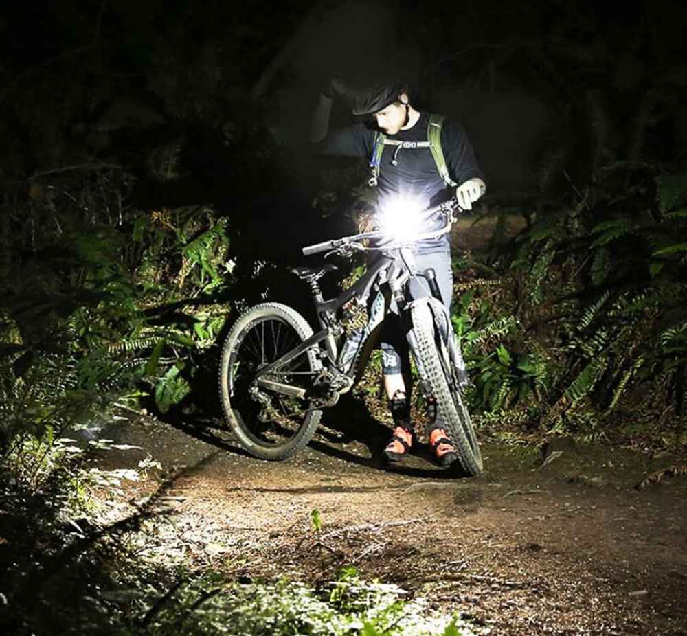 Waterproof Bicycle Light USB Charging With Horn Speed Meter LCD Screen - Blue