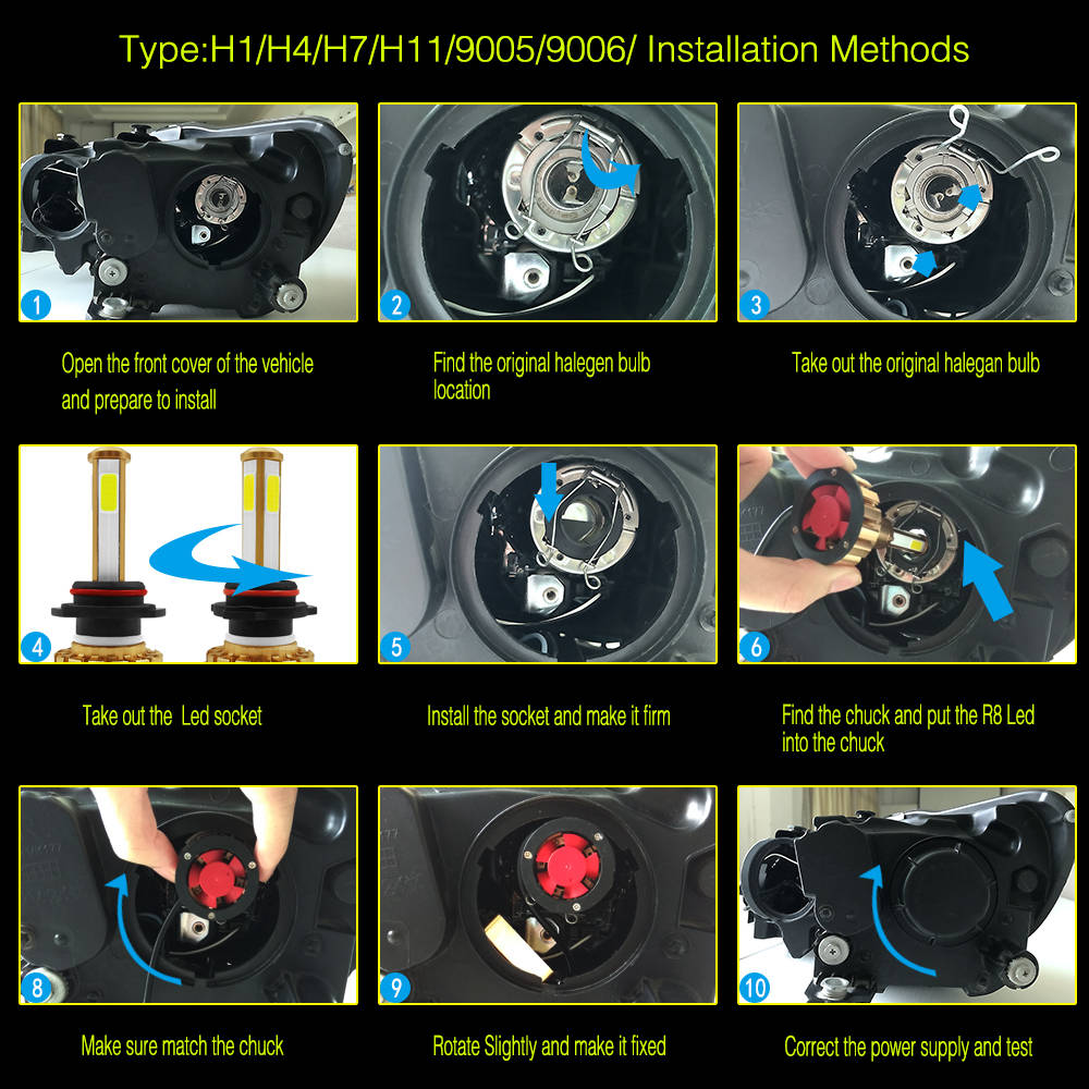G7-HB4/9006 Car LED Headlight Bulb 80W 6000K 8000 Lumens Extremely Bright Chips Conversion Kit
