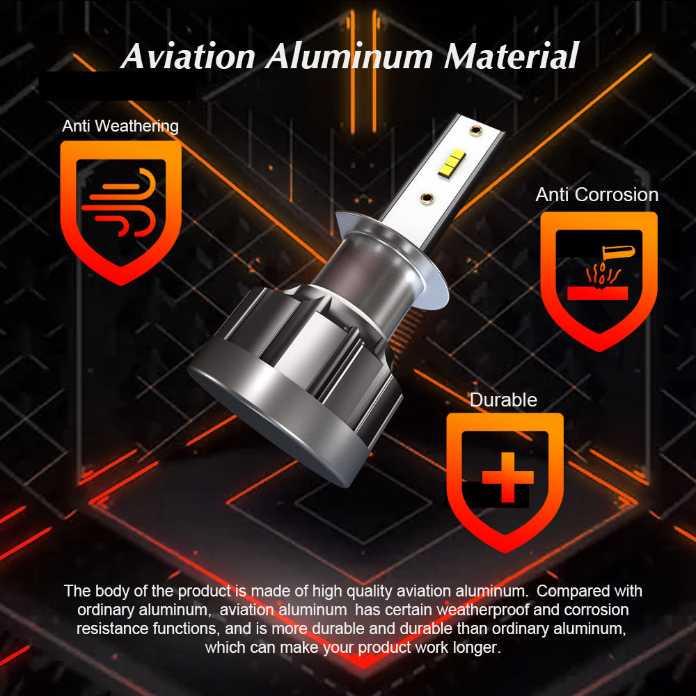 1901-H1 Car LED Headlight Bulb 40W IP68 6000K 4000 Lumens Extremely Bright Chips Conversion Kit