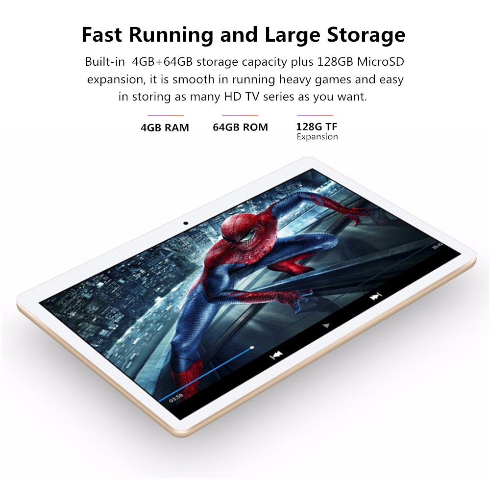 Binai G10Pro 4G Phablet MTK6797X Deca Core 10.1" 1920*1080 IPS 4GB RAM 64GB ROM Android 7.1 - Black