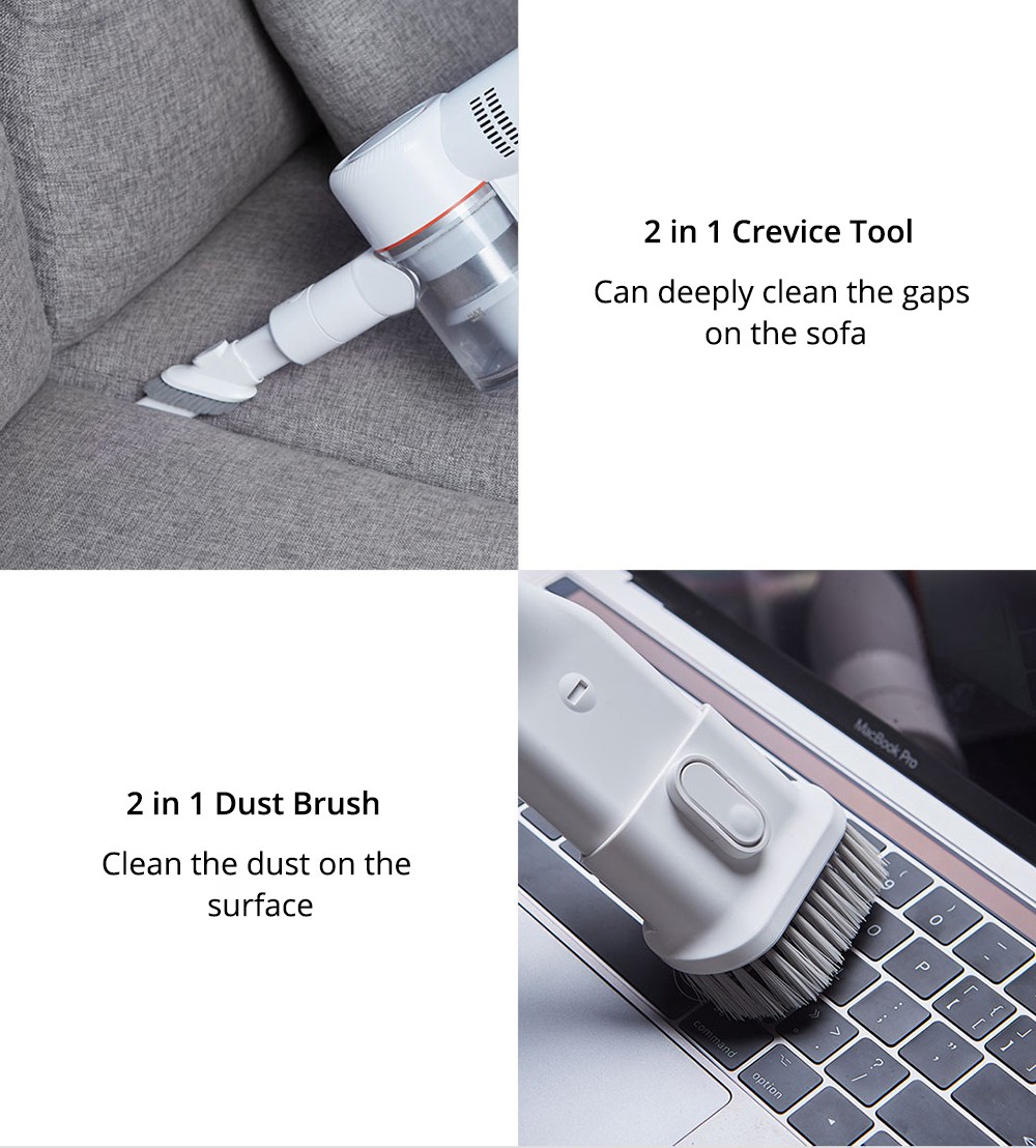 Xiaomi Dreame V8 Cordless Stick Vacuum Cleaner 18000 Pa Suction 45 Minutes Anti-winding Hair Mite Cleaning Chinese Version - White