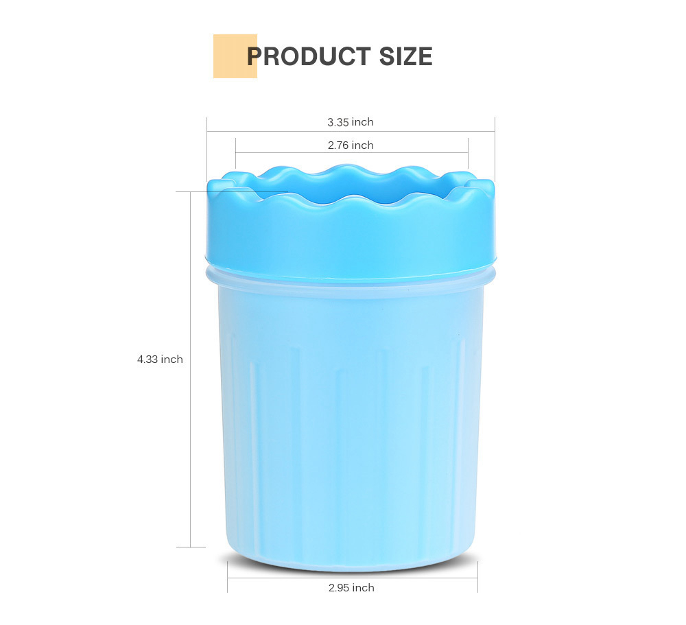 Paw Washer Cup For Dogs Cats Pet Plastic Cleaning Tool - Size S Blue