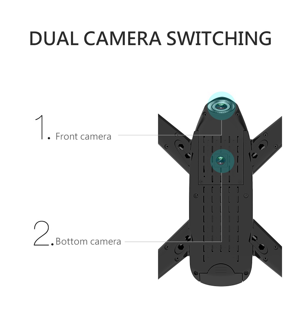 ZLRC SG106 4K WIFI FPV 22mins Flight Time RC Quadcopter With Dual Camera Switchable Optical Flow Positioning RTF - Black