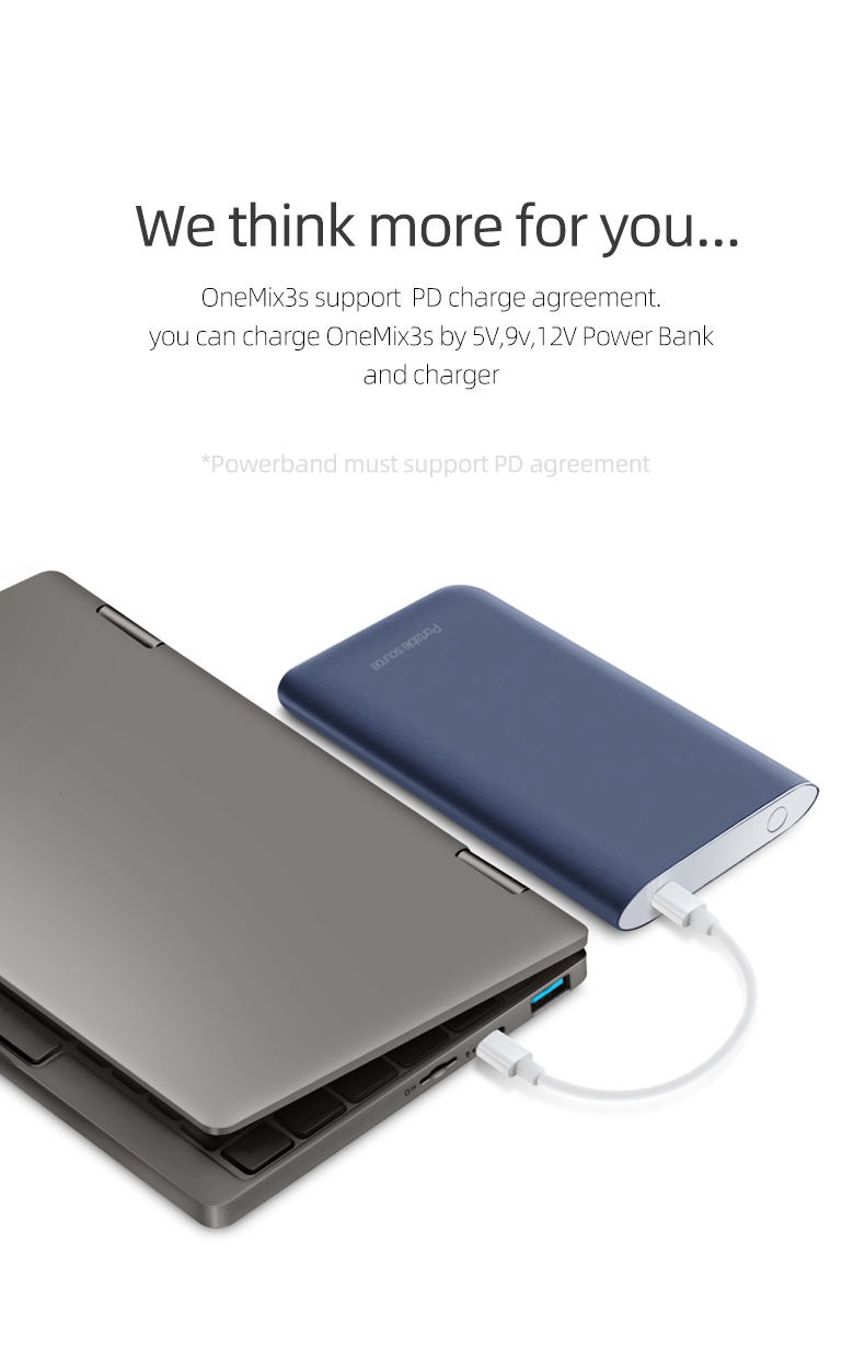 One Netbook One Mix 3S Yoga Pocket Laptop Intel Core i7-8500Y Quad Core 8.4" IPS Screen 2500*1600 Touch ID Windows 10 16GB DDR3 512GB PCI-E SSD - Platinum