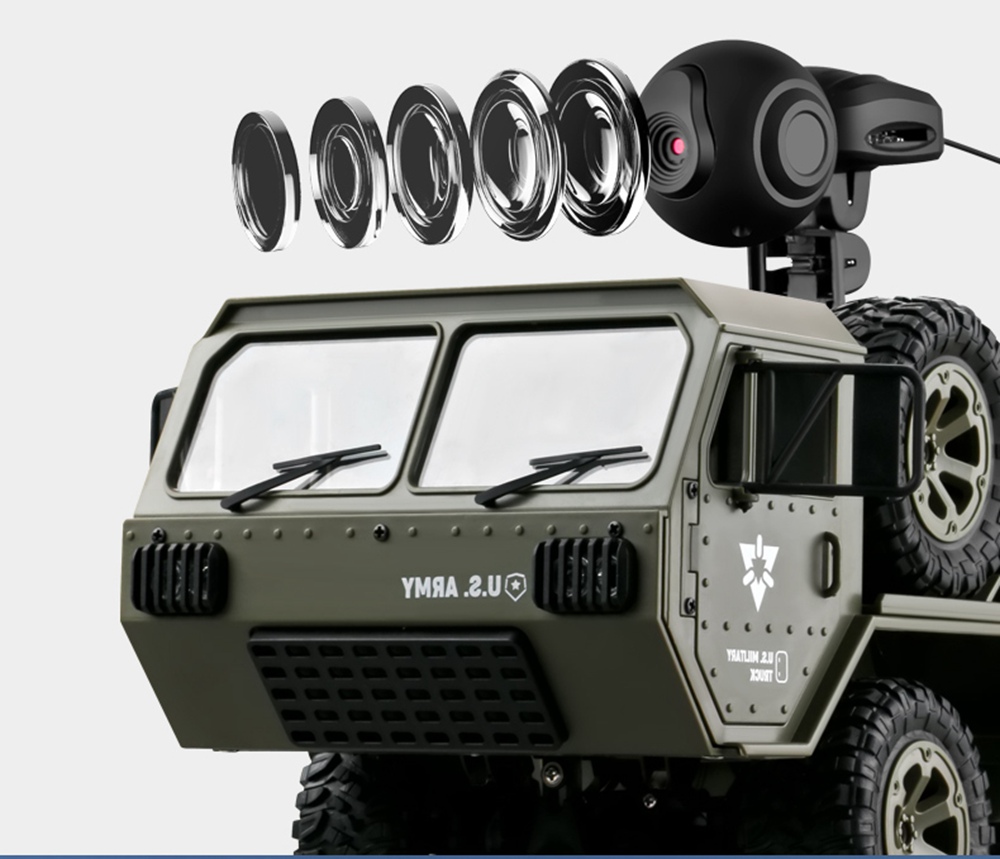 Fayee FY004A 2.4G 1/16 6WD Proportional Control US Army Military Truck RC Car With Canopy RTR