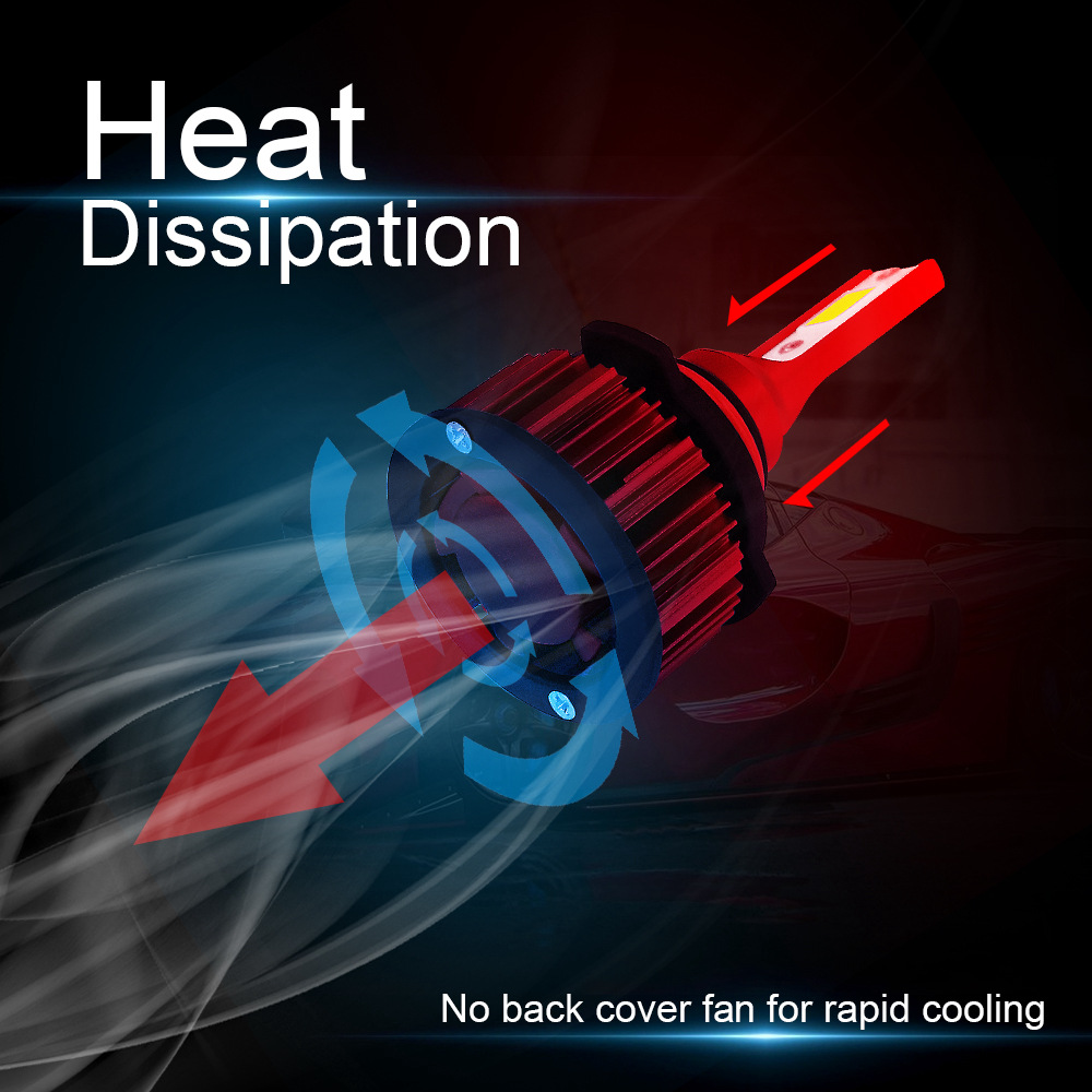 Q1-HB3/9005/H10 Car LED Headlight Bulb 50W IP68 6000K 6000 Lumens Extremely Bright Chips Conversion Kit