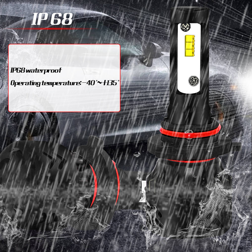 Mini8-HB4/9006 Car LED Headlight Bulb 50W IP68 6000K 9600 Lumens Extremely Bright Chips Conversion Kit