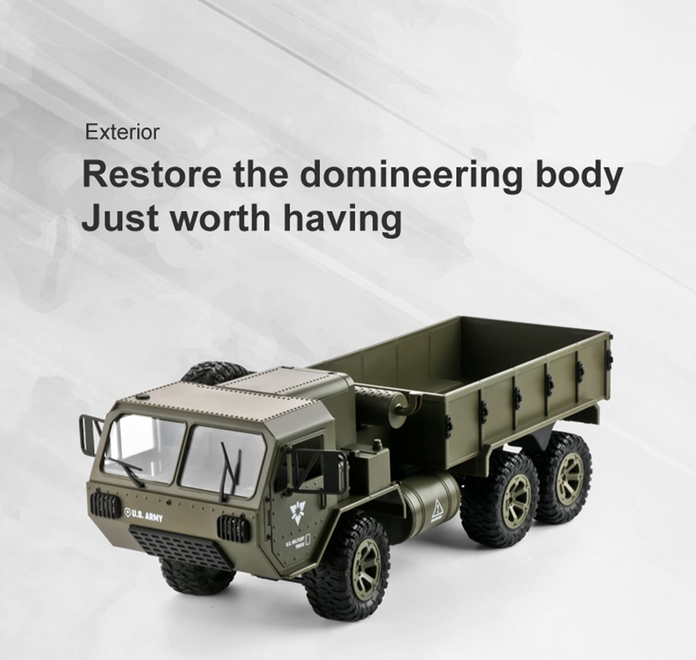 Fayee FY004A 2.4G 1/16 6WD Proportional Control US Army Military Truck RC Car With Canopy RTR