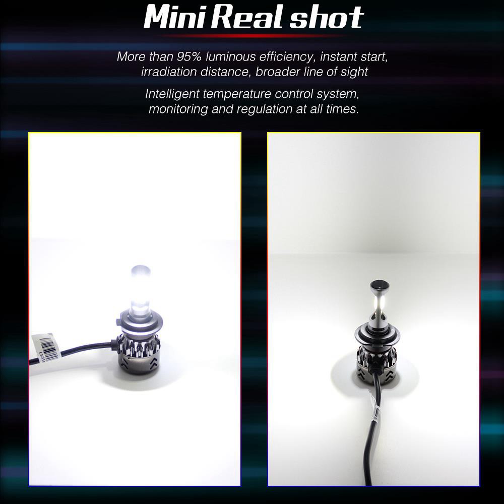 Mini 6-H7 Car LED Headlight Bulb 60W IP68 6000K 6000 Lumens Extremely Bright Chips Conversion Kit