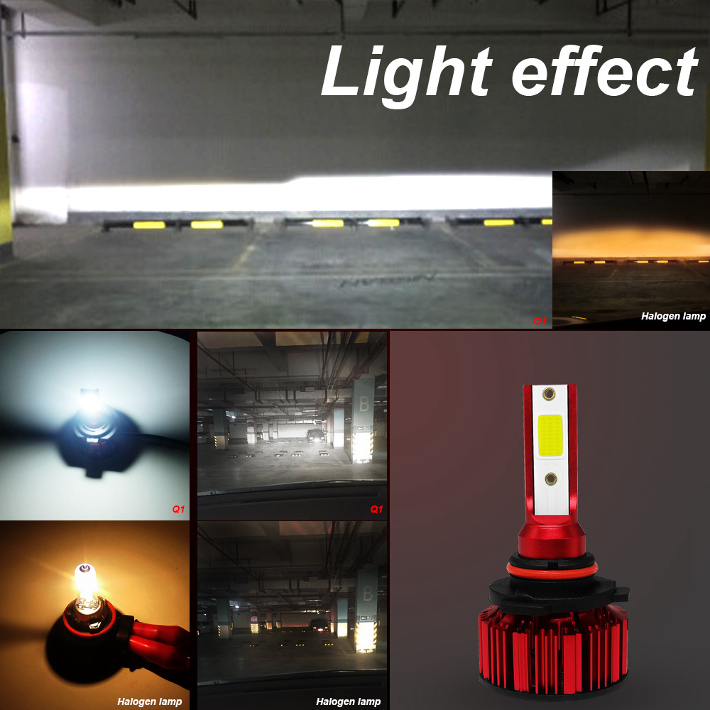 Q1-HB3/9005/H10 Car LED Headlight Bulb 50W IP68 6000K 6000 Lumens Extremely Bright Chips Conversion Kit