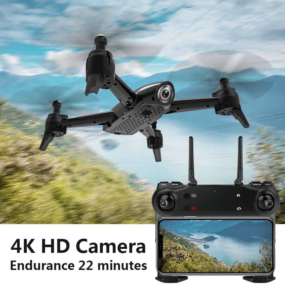 ZLRC SG106 4K WIFI FPV 22mins Flight Time RC Quadcopter With Dual Camera Switchable Optical Flow Positioning RTF - Black