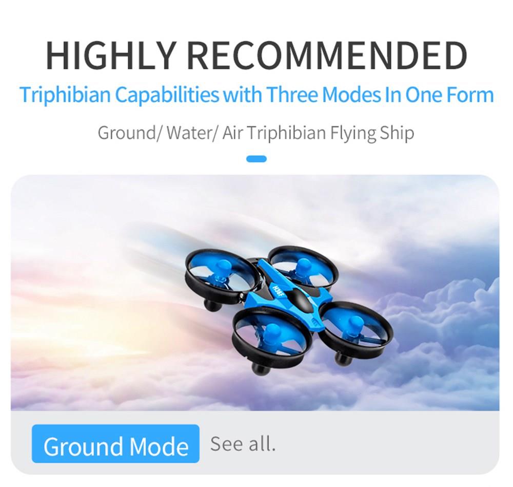 JJRC H36F Terzetto 3IN1 Flying Air Boat Land Driving Mode Detachable One Key Return RC Quadcopter RTF - One Battery