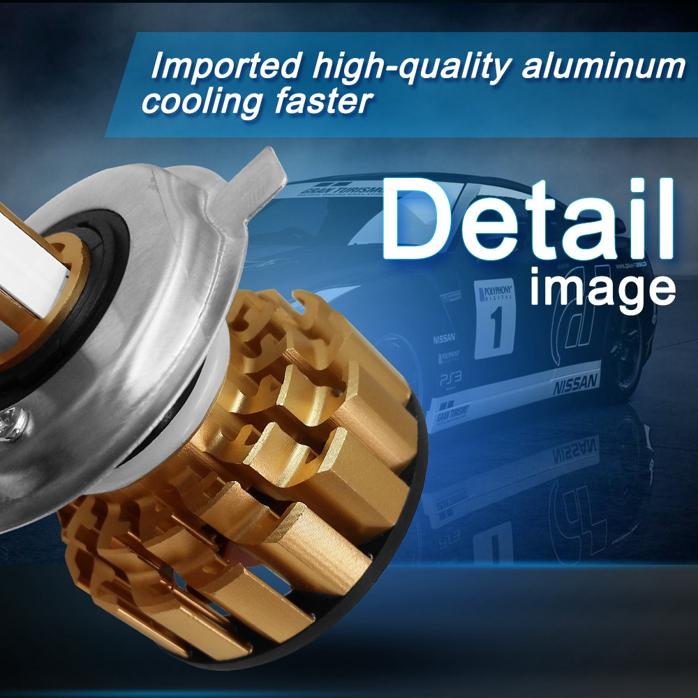 G7-H4/9003/HB2 Car LED Headlight Bulb 80W 6000K 8000 Lumens Extremely Bright Chips Conversion Kit