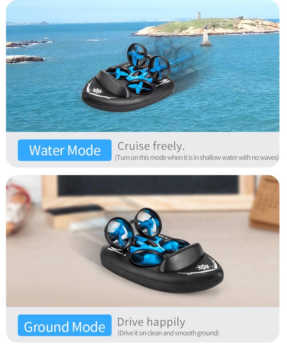 JJRC H36F Terzetto 3IN1 Flying Air Boat Land Driving Mode Detachable One Key Return RC Quadcopter RTF - One Battery