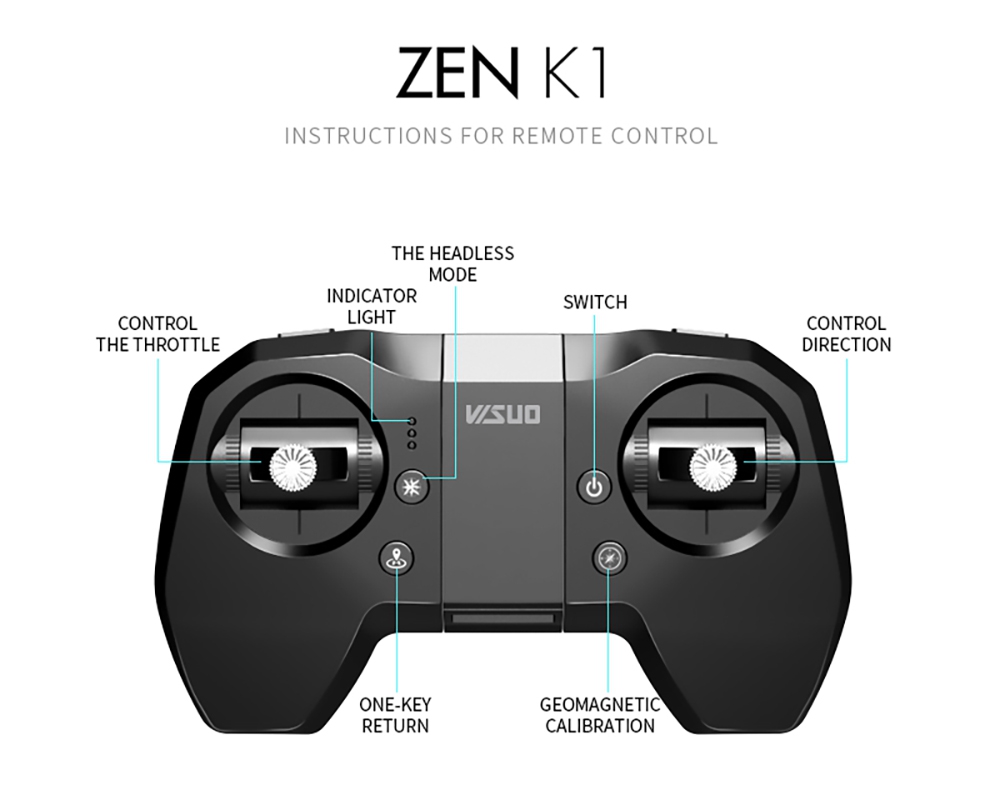 VISUO ZEN K1 4K 5G WIFI FPV GPS Foldable RC Drone With Dual Camera Switchable 50X Zoom 30mins Flying Time - Three Battery