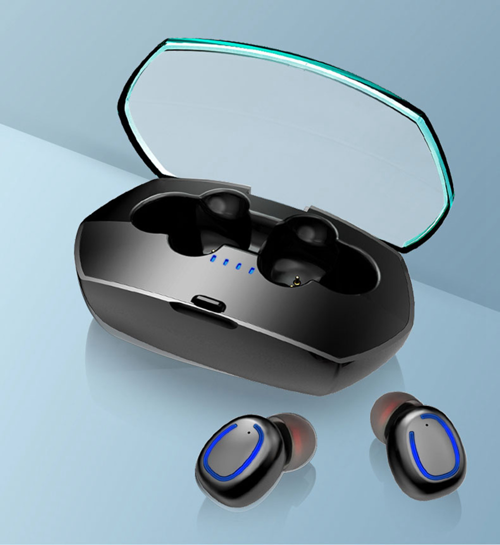 X11 TWS Bluetooth V5.0 IPX6 Wireless Earphones 6D HiFi Surround Sound Touch Control - Black