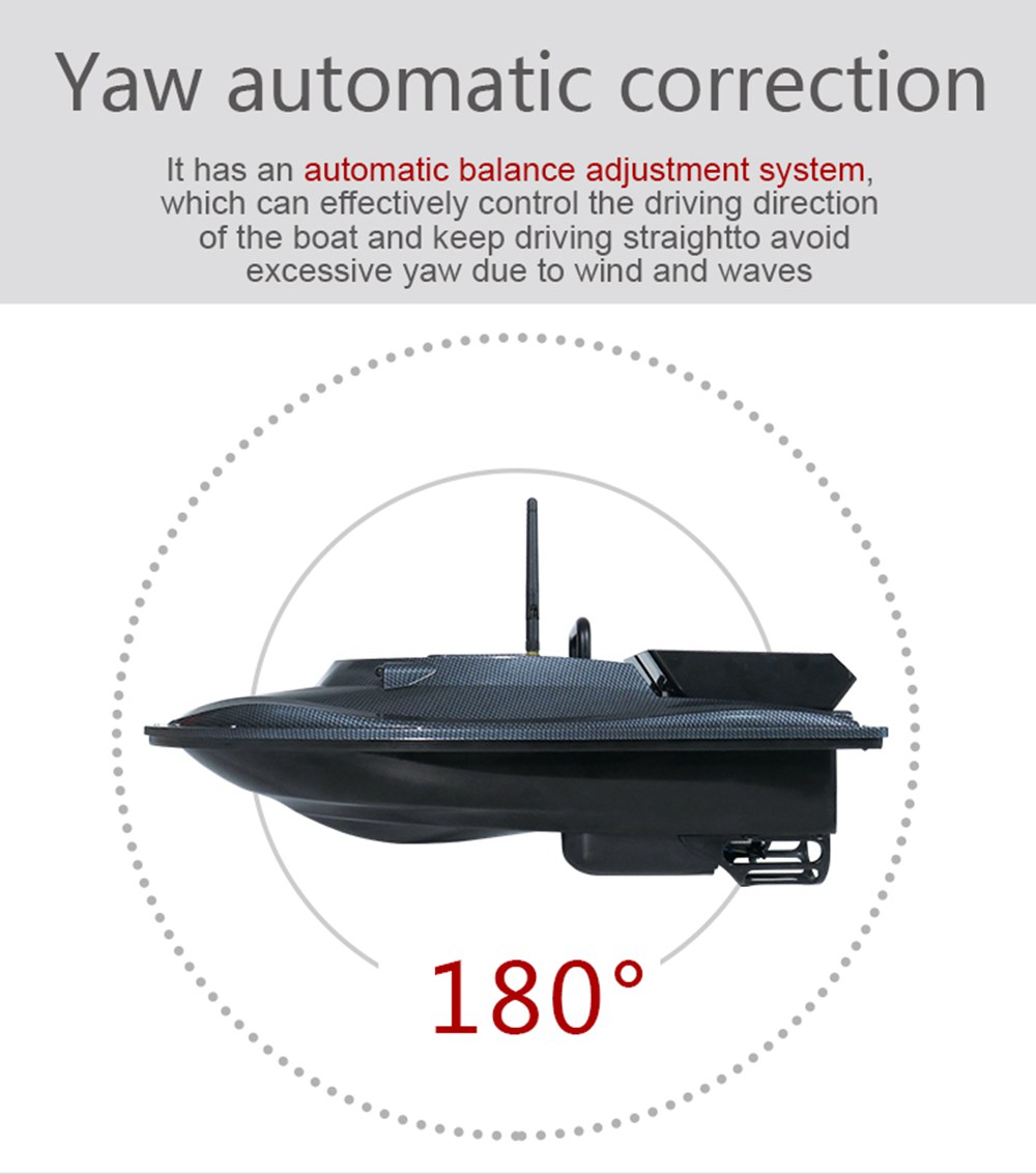 Flytec V007 2.4G Dual Motor Intelligent Remote Control 500m Fishing Finder Bait RC Boat RTR - Black