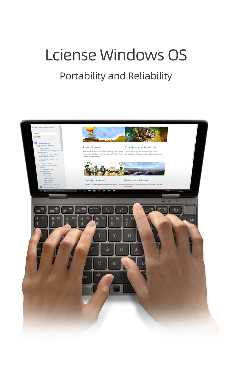 One Netbook One Mix 3S Yoga Pocket Laptop Intel Core i7-8500Y Quad Core 8.4" IPS Screen 2500*1600 Touch ID Windows 10 16GB DDR3 512GB PCI-E SSD - Platinum