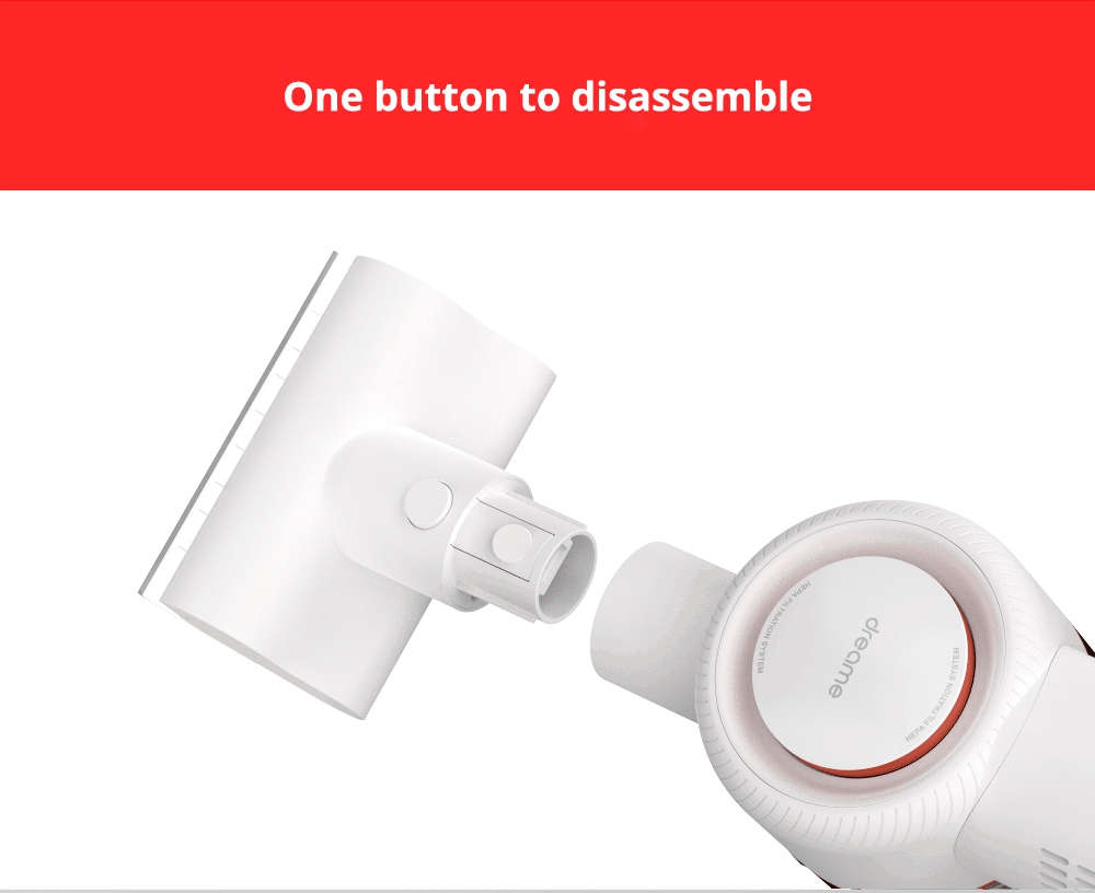 Xiaomi Dreame V8 Cordless Stick Vacuum Cleaner 18000 Pa Suction 45 Minutes Anti-winding Hair Mite Cleaning Chinese Version - White