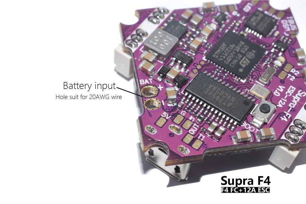 Aurora RC Supra-F4-12A v1.0 2-4S AIO Flight Control F411 OSD BEC Built-in 12A BLheli_S ESC For FPV Racing Drone