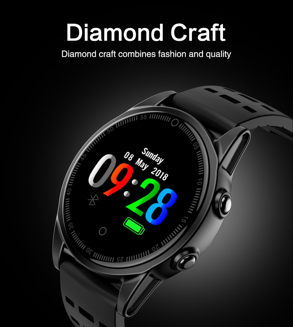 R13 Pro SmartWatch 1.22 Inch IPS Screen IP67 Heart Rate Blood Pressure Monitor Silicon Strap - Silver&Green