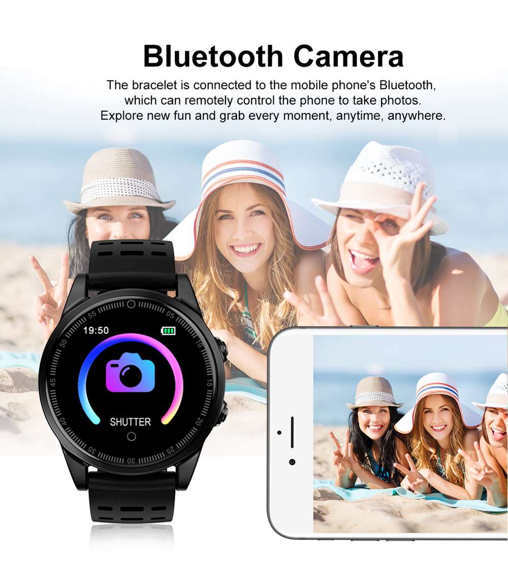 R13 Pro SmartWatch 1.22 Inch IPS Screen IP67 Heart Rate Blood Pressure Monitor Silicon Strap - Silver&Green