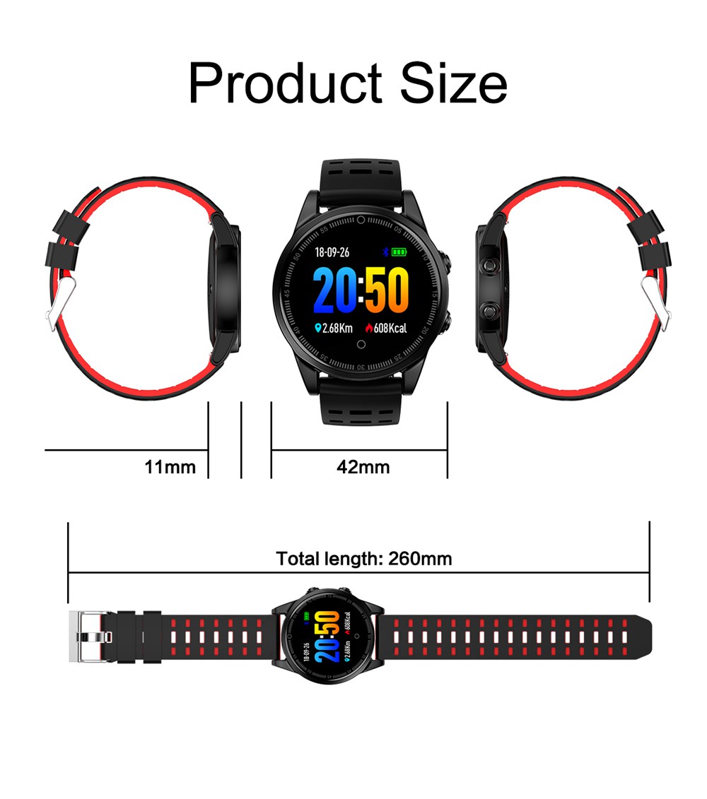 R13 Pro SmartWatch 1.22 Inch IPS Screen IP67 Heart Rate Blood Pressure Monitor Silicon Strap - Silver&Green