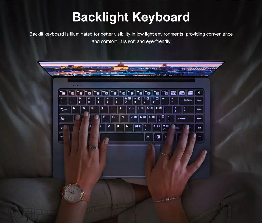 Chuwi Lapbook Pro Laptop Intel Gemini Lake N4100 Quad Core 14.0" IPS 1920*1080 Windows 10 4GB RAM 64GB ROM - Grey