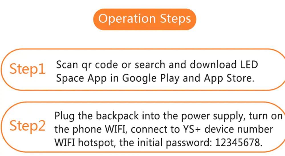 Unisex Creative Design LED Display Screen Backpack APP Control Pattern Free to Change - Yellow
