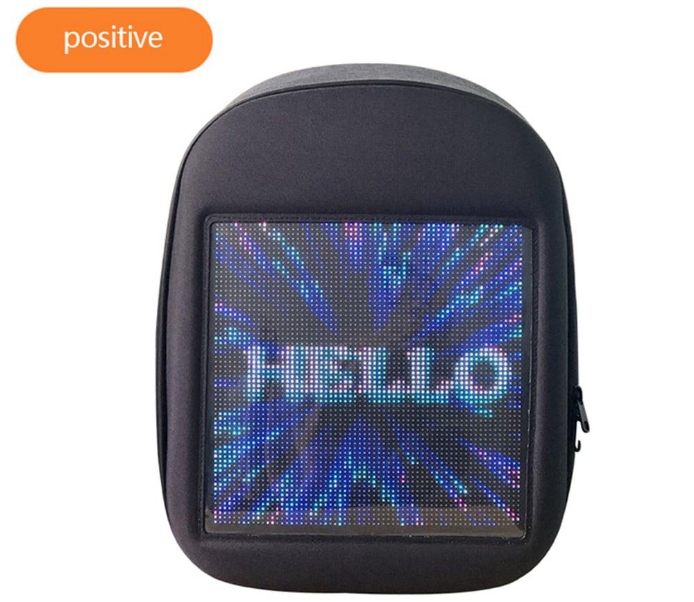 Unisex Creative Design LED Display Screen Backpack APP Control Pattern Free to Change - Yellow
