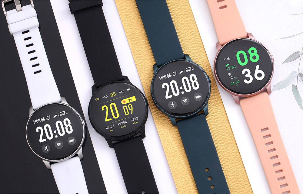 Model-KW19 SmartWatch 1.3 Inch TFT HD Screen IP67 Bluetooth 4.0 Heart Rate Blood Pressure Monitor - Black