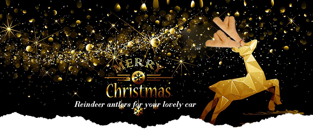 Faddish Christmas Antlers And Nose For Car Decoration Car Adornment - Brown
