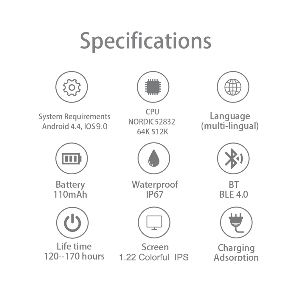 R13 Pro SmartWatch 1.22 Inch IPS Screen IP67 Heart Rate Blood Pressure Monitor Silicon Strap - Silver&Green