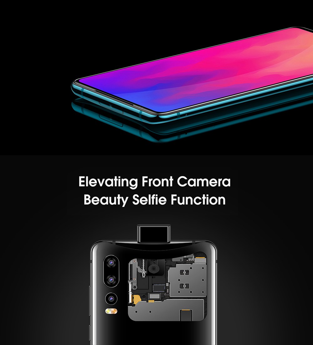 Elephone U2 6.26 Inch 4G LTE Smartphone MT6771T P70 6GB 128GB 16.0MP+5.0MP+2.0MP Three Rear Cameras Android 9.0 - Black