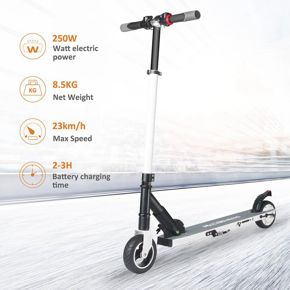 Megawheels S1-2 Portable Folding Electric Scooter 250W Motor 5.0 Ah - BLACK