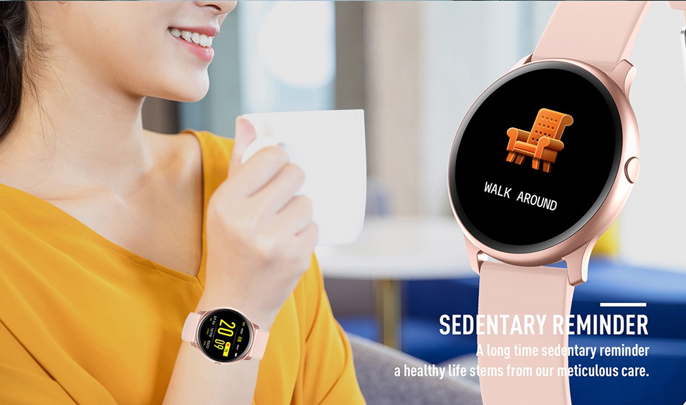 Model-KW19 SmartWatch 1.3 Inch TFT HD Screen IP67 Bluetooth 4.0 Heart Rate Blood Pressure Monitor - Black