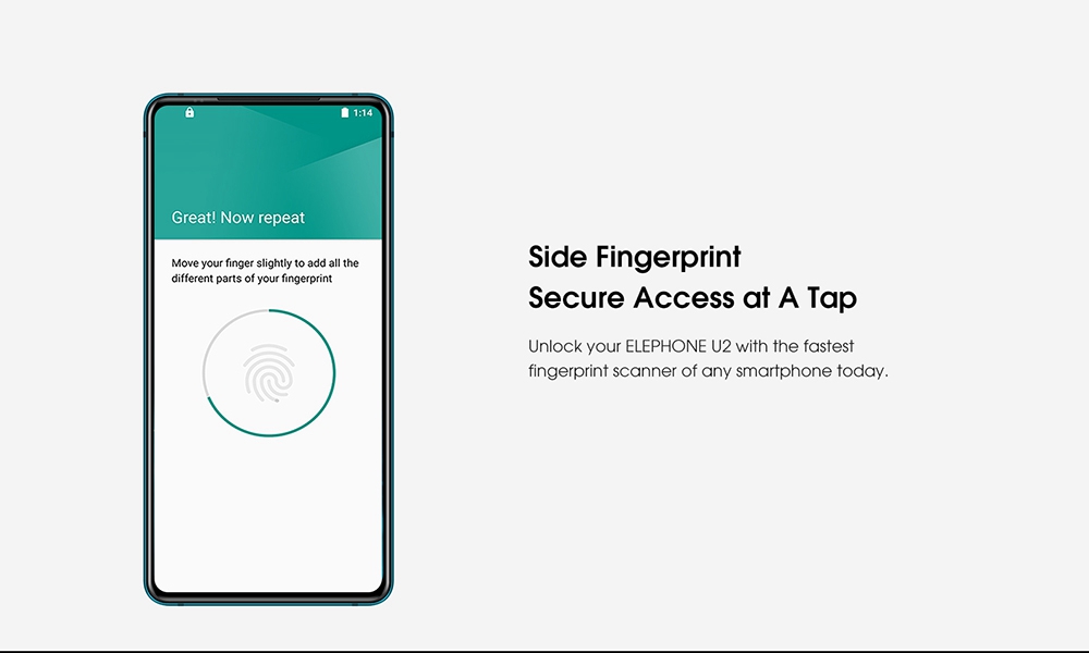 Elephone U2 6.26 Inch 4G LTE Smartphone MT6771T P70 6GB 128GB 16.0MP+5.0MP+2.0MP Three Rear Cameras Android 9.0 - Black