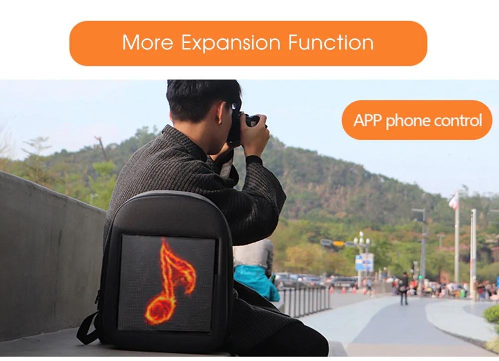 Unisex Creative Design LED Display Screen Backpack APP Control Pattern Free to Change - Yellow