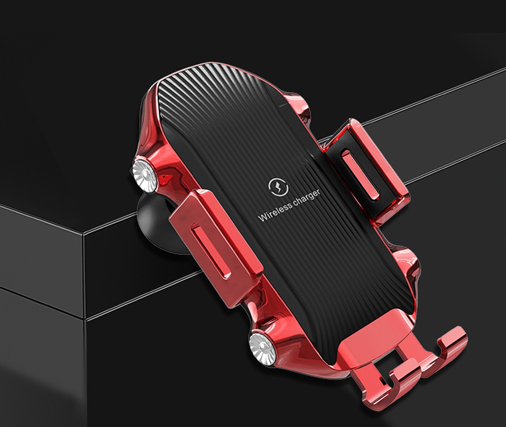 Smart Wireless Car Charger X343 Fast Charging Automatic Clamping Retractable Bracket Air Vent Phone Holder - Black