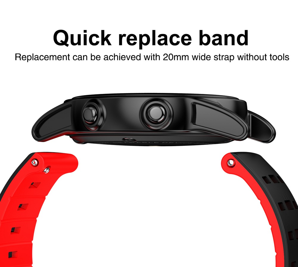 R13 Pro SmartWatch 1.22 Inch IPS Screen IP67 Heart Rate Blood Pressure Monitor Silicon Strap - Silver&Green