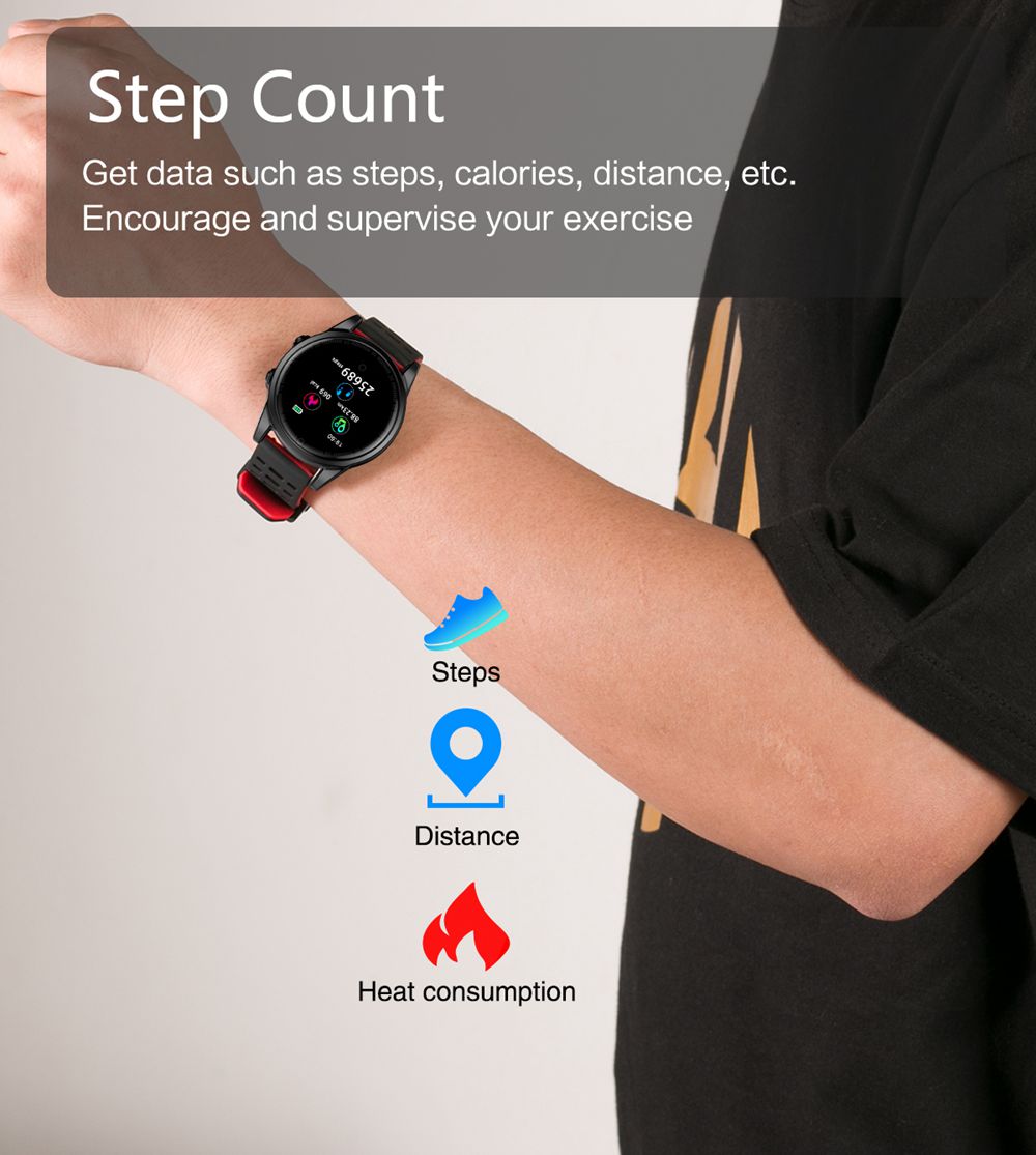 R13 Pro SmartWatch 1.22 Inch IPS Screen IP67 Heart Rate Blood Pressure Monitor Silicon Strap - Silver&Green