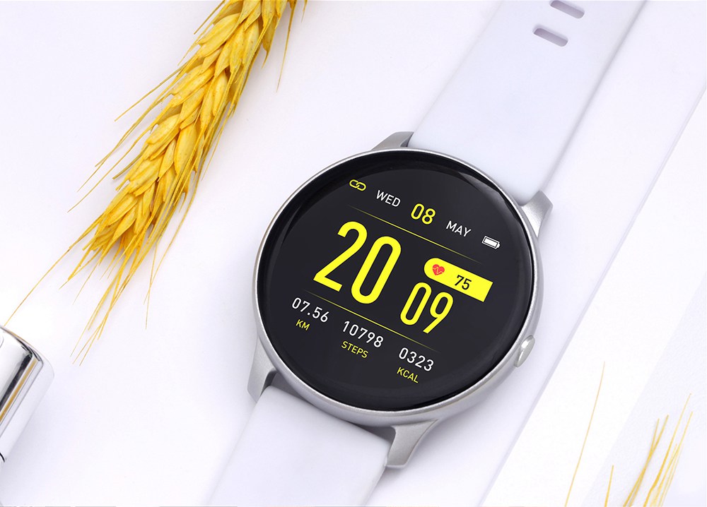 Model-KW19 SmartWatch 1.3 Inch TFT HD Screen IP67 Bluetooth 4.0 Heart Rate Blood Pressure Monitor - Black