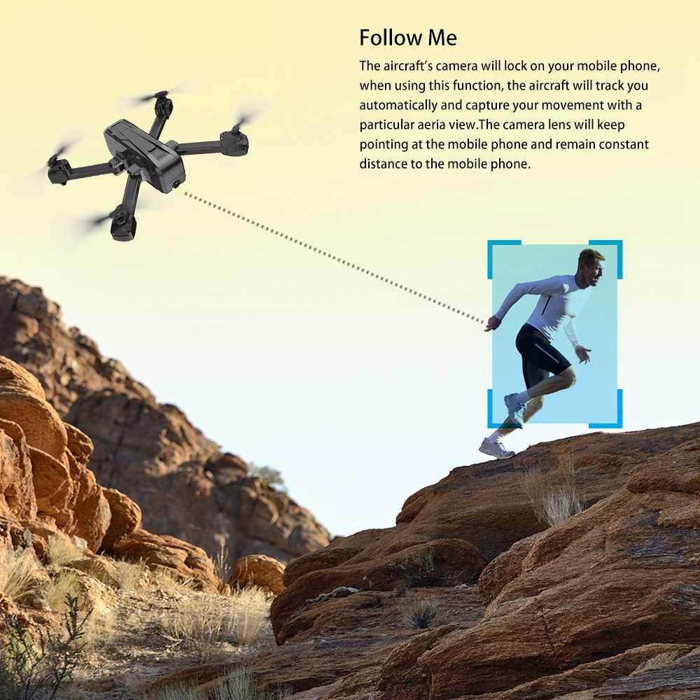 JJRC H73 5G WIFI FPV GPS Foldable RC Drone Quadcopter with 2K Camera Single-axis Gimbal RTF - Black