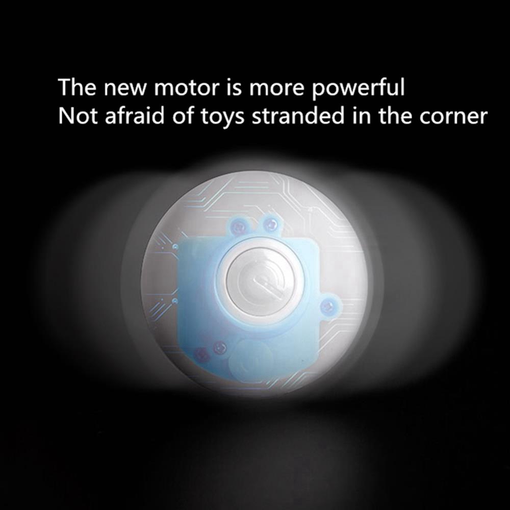 Automatic Cat Teasing LED Flash Rolling Ball for Dogs Cat Toys With 2 pcs Cat Teasing Sticks - White