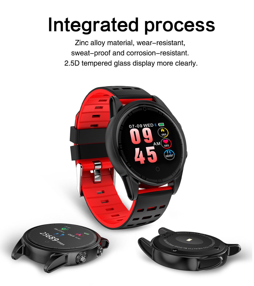 R13 Pro SmartWatch 1.22 Inch IPS Screen IP67 Heart Rate Blood Pressure Monitor Silicon Strap - Silver&Green
